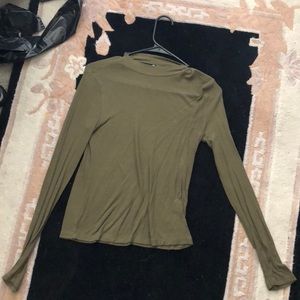 olive green moch neck